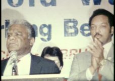 [Jesse Jackson and Harold Washington footage]